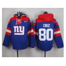 Nike New York Giants #80 Victor Cruz Royal Blue Player Pullover NFL Hoodie