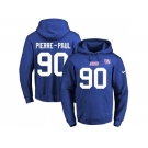 Nike New York Giants #90 Jason Pierre-Paul Royal Blue Name & Number Pullover NFL Hoodie
