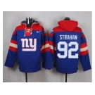 Nike New York Giants #92 Michael Strahan Royal Blue Player Pullover NFL Hoodie