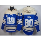 nike nfl jerseys new york giants #80 cruz blue-cream[pullover hooded sweatshirt]