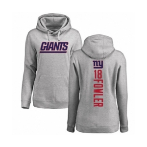 Football Women's New York Giants #18 Bennie Fowler Ash Backer Pullover Hoodie