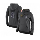 Football Women's New York Giants #8 Daniel Jones Stitched Black Anthracite Salute to Service Player Performance Hoodie