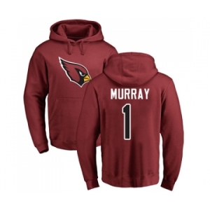Football Arizona Cardinals #1 Kyler Murray Maroon Name & Number Logo Pullover Hoodie