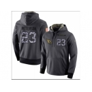 Men Arizona Cardinals #23 Adrian Peterson Stitched Black Anthracite Salute to Service Player Performance Hoodie