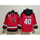 Men's Arizona Cardinals #40 Pat Tillman Red Ageless Must-Have Lace-Up Pullover Hoodie