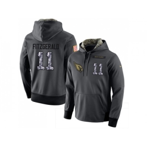 NFL Men's Nike Arizona Cardinals #11 Larry Fitzgerald Stitched Black Anthracite Salute to Service Player Performance Hoodie