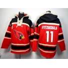 nike nfl jerseys arizona cardinals #11 larry fitzgerald black-red[pullover hooded sweatshirt]