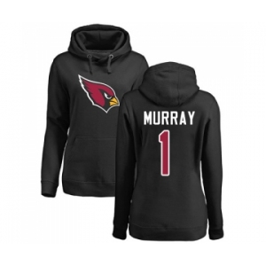 Football Women's Arizona Cardinals #1 Kyler Murray Black Name & Number Logo Pullover Hoodie