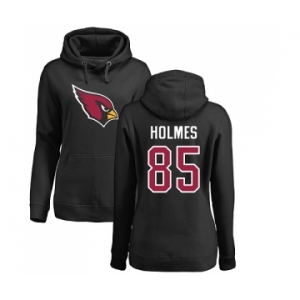 NFL Women's Nike Arizona Cardinals #85 Gabe Holmes Black Name & Number Logo Pullover Hoodie