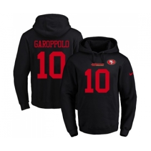 Football Men's San Francisco 49ers #10 Jimmy Garoppolo Black Name & Number Pullover Hoodie