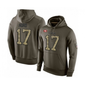Football Men's San Francisco 49ers #17 Jalen Hurd Green Salute To Service Pullover Hoodie