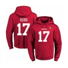 Football Men's San Francisco 49ers #17 Jalen Hurd Red Name & Number Pullover Hoodie
