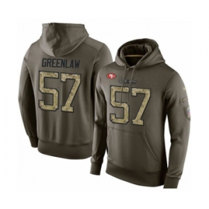 Football Men's San Francisco 49ers #57 Dre Greenlaw Green Salute To Service Pullover Hoodie
