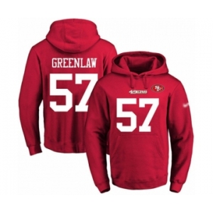 Football Men's San Francisco 49ers #57 Dre Greenlaw Red Name & Number Pullover Hoodie