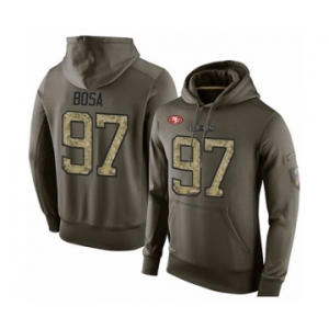 Football Men's San Francisco 49ers #97 Nick Bosa Green Salute To Service Pullover Hoodie