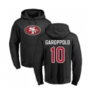 Football San Francisco 49ers #10 Jimmy Garoppolo Black Name & Number Logo Pullover Hoodie