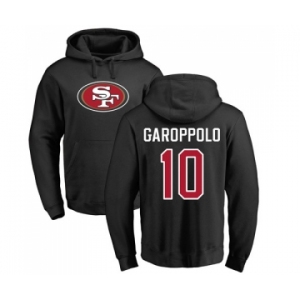 Football San Francisco 49ers #10 Jimmy Garoppolo Black Name & Number Logo Pullover Hoodie