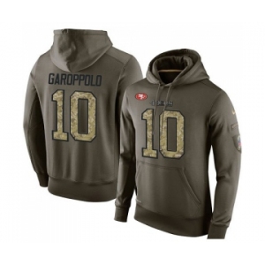 Football San Francisco 49ers #10 Jimmy Garoppolo Green Salute To Service Men's Pullover Hoodie