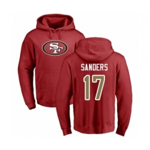 Football San Francisco 49ers #17 Emmanuel Sanders Red Name & Number Logo Pullover Hoodie