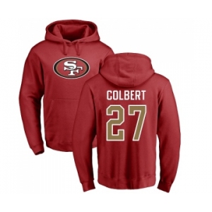 Football San Francisco 49ers #27 Adrian Colbert Red Name & Number Logo Pullover Hoodie