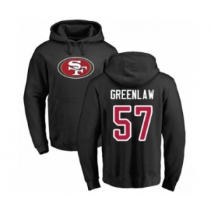 Football San Francisco 49ers #57 Dre Greenlaw Black Name & Number Logo Pullover Hoodie
