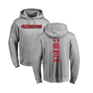 Football San Francisco 49ers #80 Jerry Rice Ash Backer Pullover Hoodie