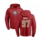 Football San Francisco 49ers #97 Nick Bosa Red Name & Number Logo Pullover Hoodie