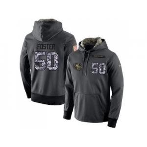 Men San Francisco 49ers #50 Reuben Foster Stitched Black Anthracite Salute to Service Player Performance Hoodie