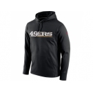 Men San Francisco 49ers Nike Black Circuit Wordmark Essential Performance Pullover Hoodie