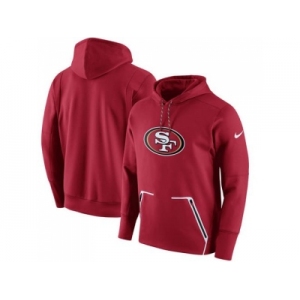 Men San Francisco 49ers Nike Scarlet Champ Drive Vapor Speed Performance Pullover Hoodie