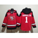 Men's San Francisco 49ers #1 Deebo Samuel Sr Red Black Ageless Must-Have Lace-Up Pullover Hoodie