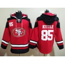 Men's San Francisco 49ers #85 George Kittle Red Team Color New NFL Hoodie