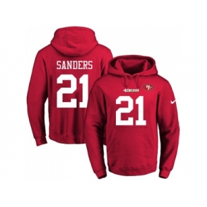 Nike San Francisco 49ers #21 Deion Sanders Red Name & Number Pullover NFL Hoodie