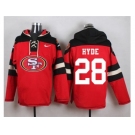 Nike San Francisco 49ers #28 Carlos Hyde Red Player Pullover Hoodie