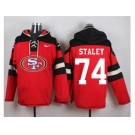 Nike San Francisco 49ers #74 Joe Staley Red Player Pullover Hoodie