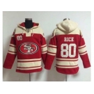 Nike San Francisco 49ers #80 Jerry Rice Red Sawyer Hooded Sweatshirt NFL Hoodie