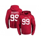 Nike San Francisco 49ers #99 DeForest Buckner Red Name & Number Pullover NFL Hoodie