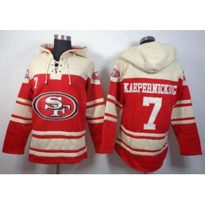 nike nfl jerseys san francisco 49ers #7 colin kaepernick red-cream[pullover hooded sweatshirt]