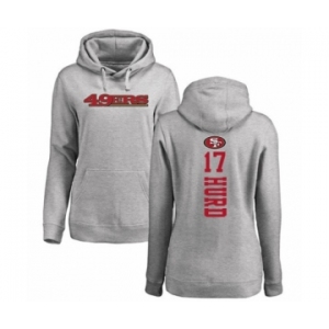 Football Women's San Francisco 49ers #17 Jalen Hurd Ash Backer Pullover Hoodie