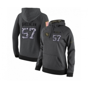 Football Women's San Francisco 49ers #57 Dre Greenlaw Stitched Black Anthracite Salute to Service Player Performance Hoodie