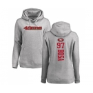 Football Women's San Francisco 49ers #97 Nick Bosa Ash Backer Pullover Hoodie