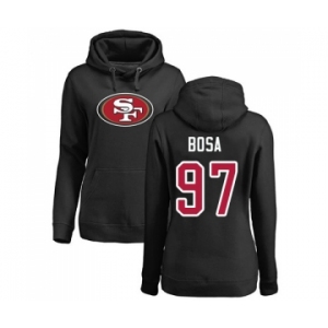 Football Women's San Francisco 49ers #97 Nick Bosa Black Name & Number Logo Pullover Hoodie