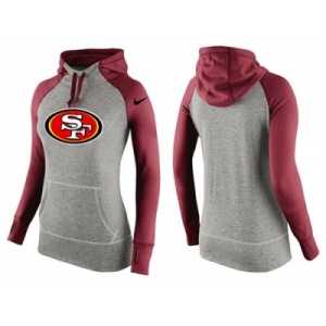 Women Nike San Francisco 49ers Performance Hoodie Grey & Red_3