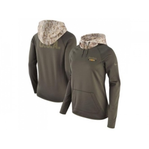 Women Pittsburgh Steelers Nike Olive Salute to Service Performance Pullover Hoodie