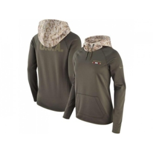 Women San Francisco 49ers Nike Olive Salute to Service Performance Pullover Hoodie