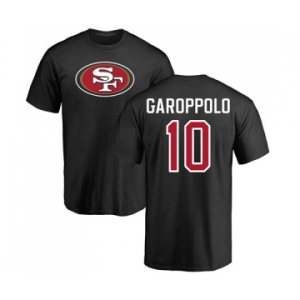 Football San Francisco 49ers #10 Jimmy Garoppolo Black Name & Number Logo T-Shirt