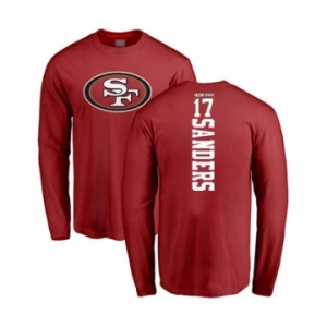 Football San Francisco 49ers #17 Emmanuel Sanders Red Backer Long Sleeve T-Shirt