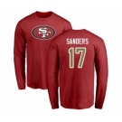 Football San Francisco 49ers #17 Emmanuel Sanders Red Name & Number Logo Long Sleeve T-Shirt