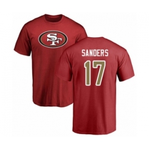 Football San Francisco 49ers #17 Emmanuel Sanders Red Name & Number Logo T-Shirt