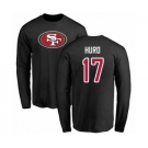 Football San Francisco 49ers #17 Jalen Hurd Black Name & Number Logo Long Sleeve T-Shirt